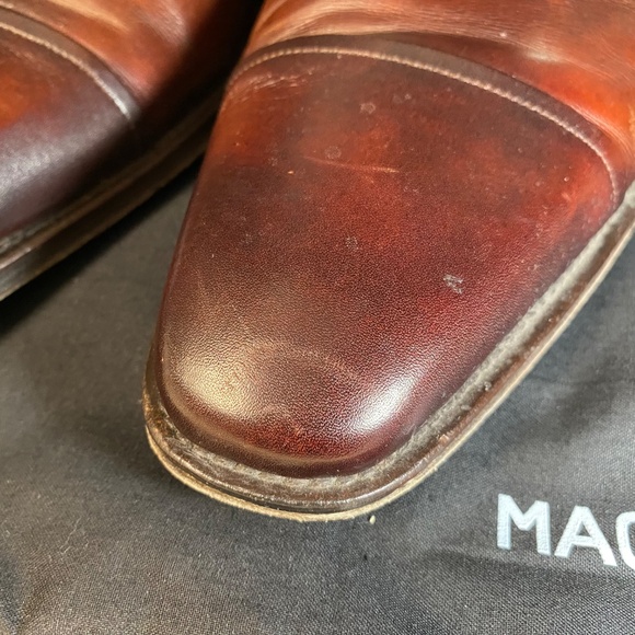 Magnanni Size 9 Silvio Red Brown Leather Double Monk Strap With Travel Bag - Picture 3 of 12